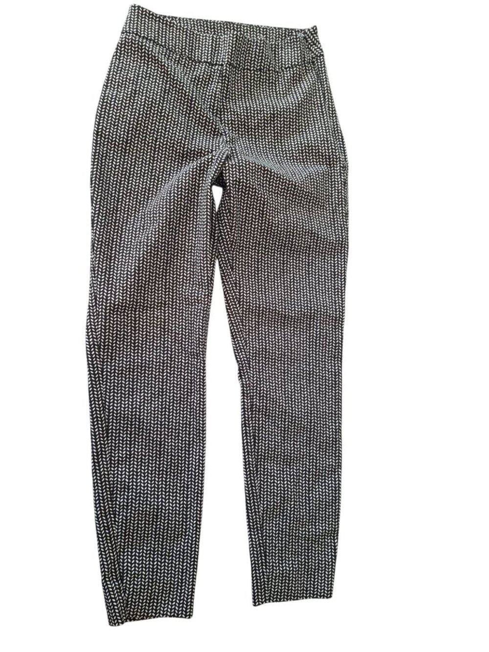 Time & Tru Womens Patterned Slim Pants Black & White Size 10 Rayon Blend Stretch